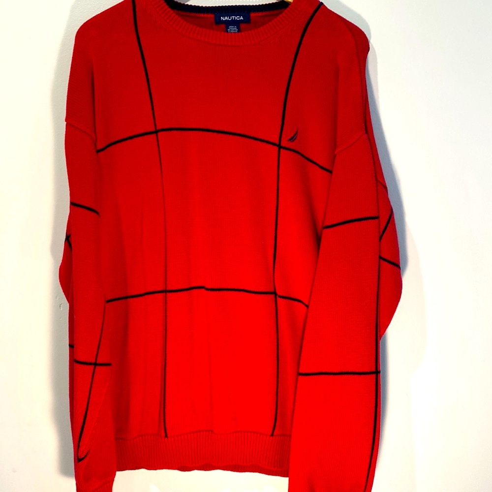 Mens Red Nautica Sweater